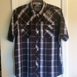 Machine brand Men's Short Sleeve Button Shirt